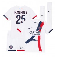 Paris Saint-Germain Nuno Mendes #25 Fotballklær Bortedraktsett Barn 2024-25 Kortermet (+ korte bukser)